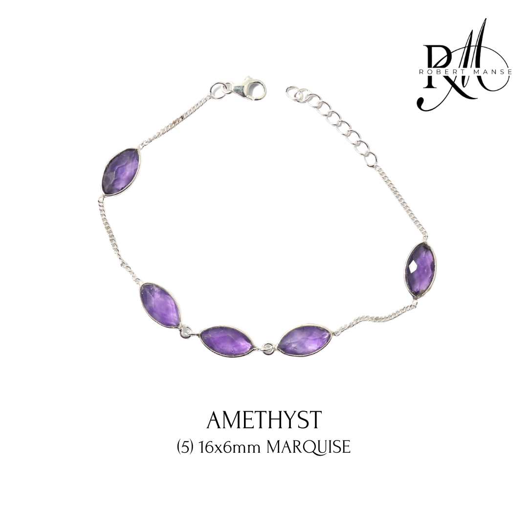 Gem RoManse Marquise Sterling Silver Bracelets