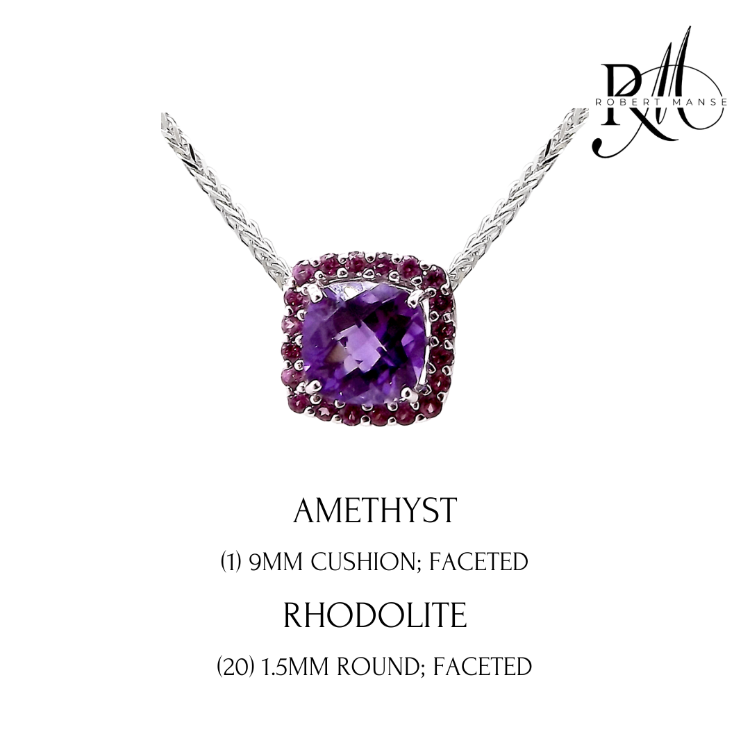 Gem RoManse Sterling Silver Slider Pendant Necklace