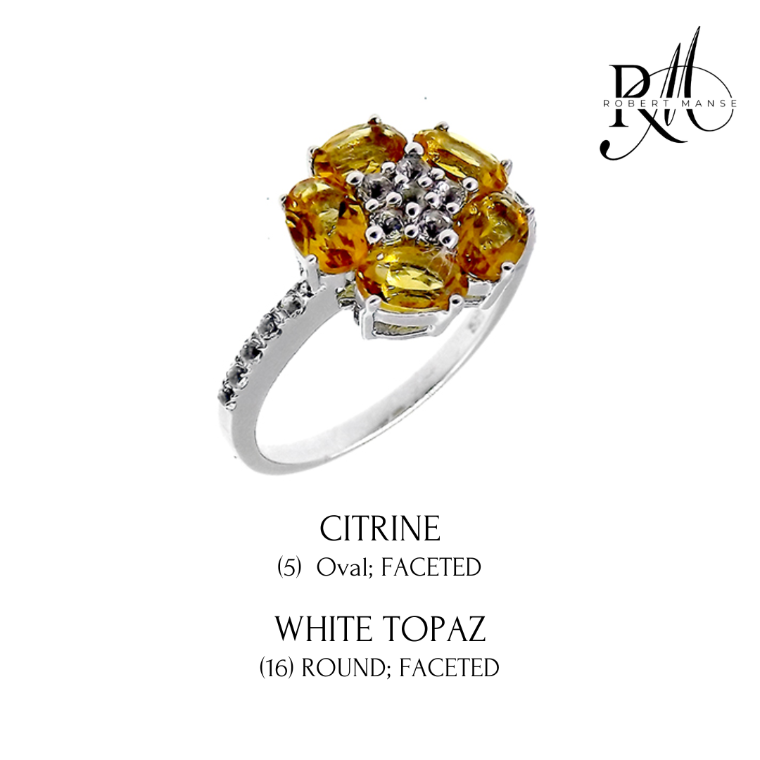 Gem RoManse Flower Multi-Gemstone Sterling Silver Ring
