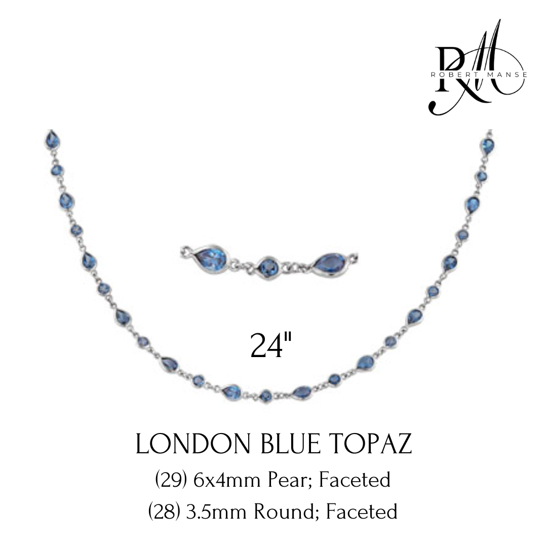 Gem RoManse Gemstone Sterling Silver Station Necklace