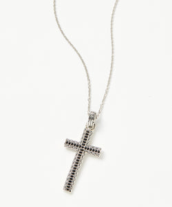 New Unisex Black CZ Cross Necklace
