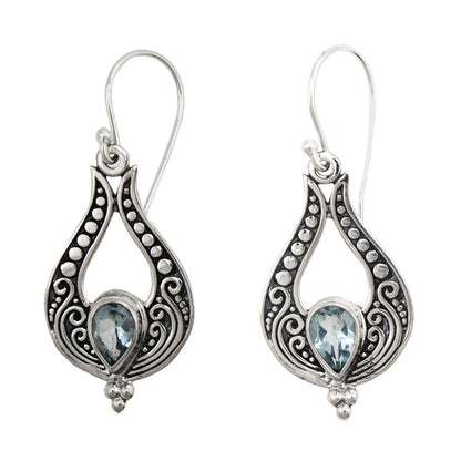 Bali RoManse Gemstone Sterling Silver Cut Out Earrings