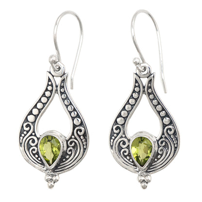 Bali RoManse Gemstone Sterling Silver Cut Out Earrings