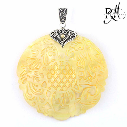Bali RoManse Large Mother of Pearl Carved Pendant
