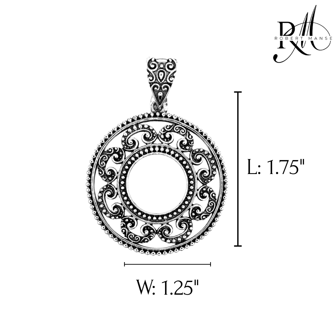 Bali RoManse Open Scrollwork Medallion Enhancer Pendant