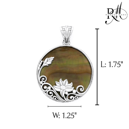Bali RoManse Floral Medallion Sterling Silver Pendant