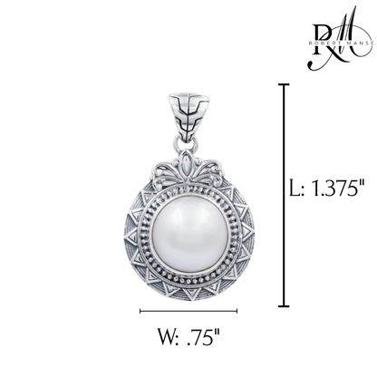 Bali RoManse Mabe Pearl Sunburst Sterling Silver Pendant