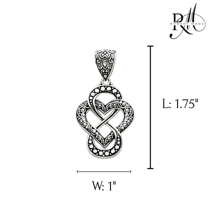 Bali RoManse Infinity Heart Sterling Silver Enhancer Pendant