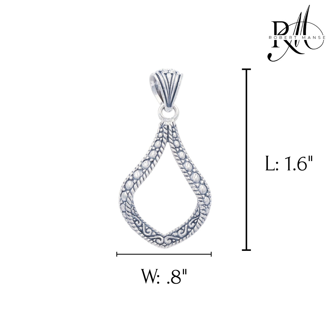 Bali RoManse Wavy Beaded Sterling Silver Pendant