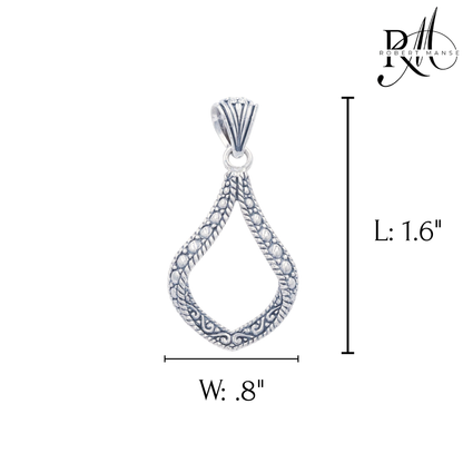 Bali RoManse Wavy Beaded Sterling Silver Pendant