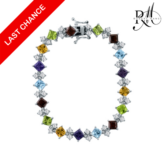 Gem RoManse Multi-Gemstone Sterling Silver Tennis Bracelet