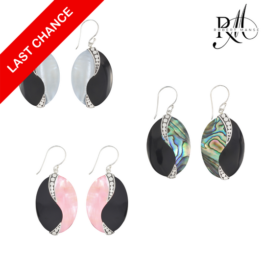 Bali RoManse Oval Shell Sterling Silver Earrings