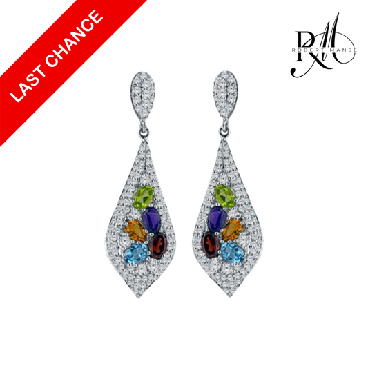 Gem RoManse Multi-Color Sterling Silver Dangle Earrings