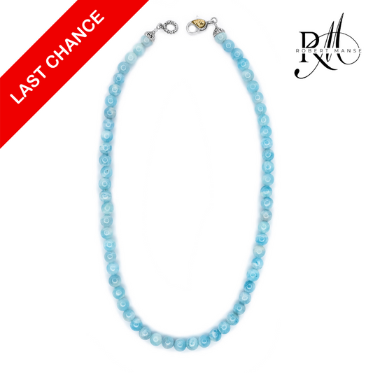 Bali RoManse Milky Aquamarine Beaded Sterling Silver Necklace