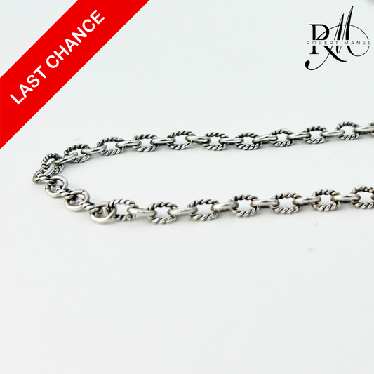 Bali RoManse Twisted Rope Link Sterling Silver Chain Necklace