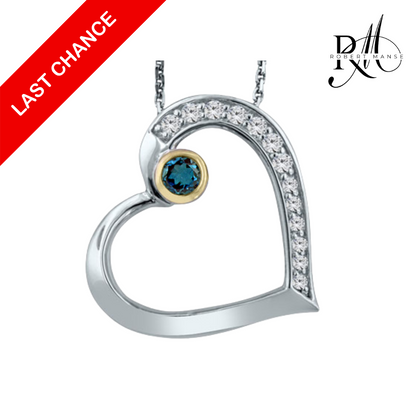 Gem RoManse London Blue Topaz Heart Sterling Silver Necklace