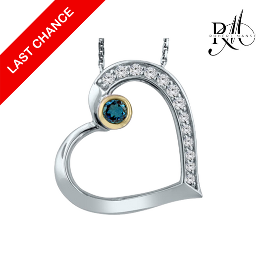 Gem RoManse London Blue Topaz Heart Sterling Silver Necklace