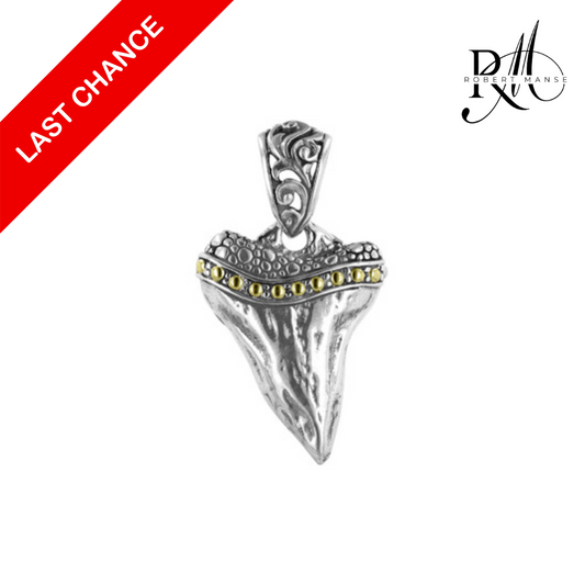 BroManse Shark Tooth 18k Gold & Sterling Silver Pendant