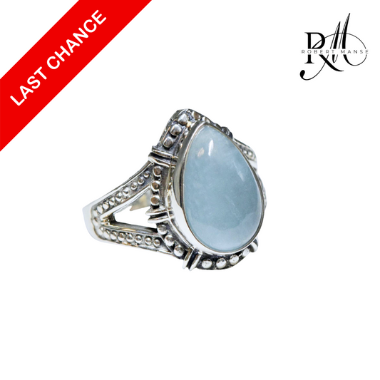 Bali RoManse Aquamarine Sterling Silver Cut Out Ring