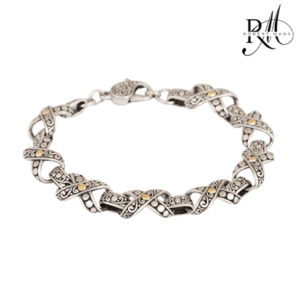 Bali RoManse Two-Tone "X" Link Bracelet