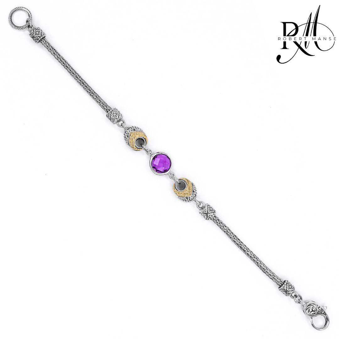 Bali RoManse Gemstone & Two-Tone Station Bracelet