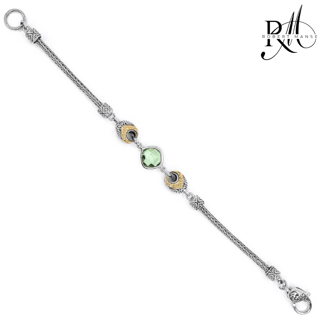 Bali RoManse Gemstone & Two-Tone Station Bracelet