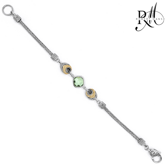 Bali RoManse Gemstone & Two-Tone Station Bracelet
