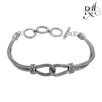 Bali RoManse Infinity Knot Tulang Naga Sterling Silver Bracelet