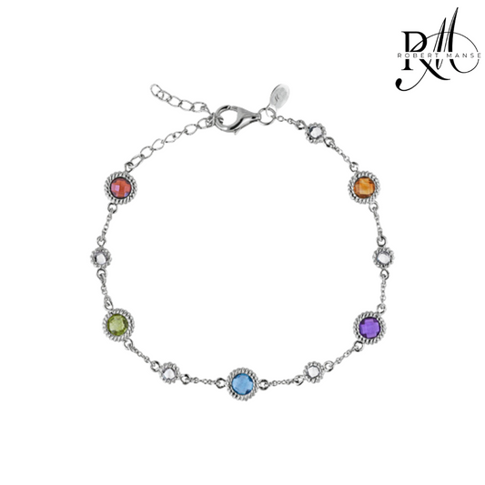 Gem RoManse Semi-Precious Stone Station Bracelet