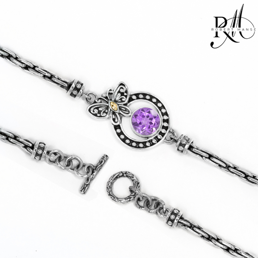 Bali RoManse Butterfly & Gemstone Sterling Silver Padian Bracelet