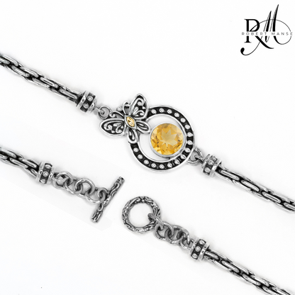 Bali RoManse Butterfly & Gemstone Sterling Silver Padian Bracelet