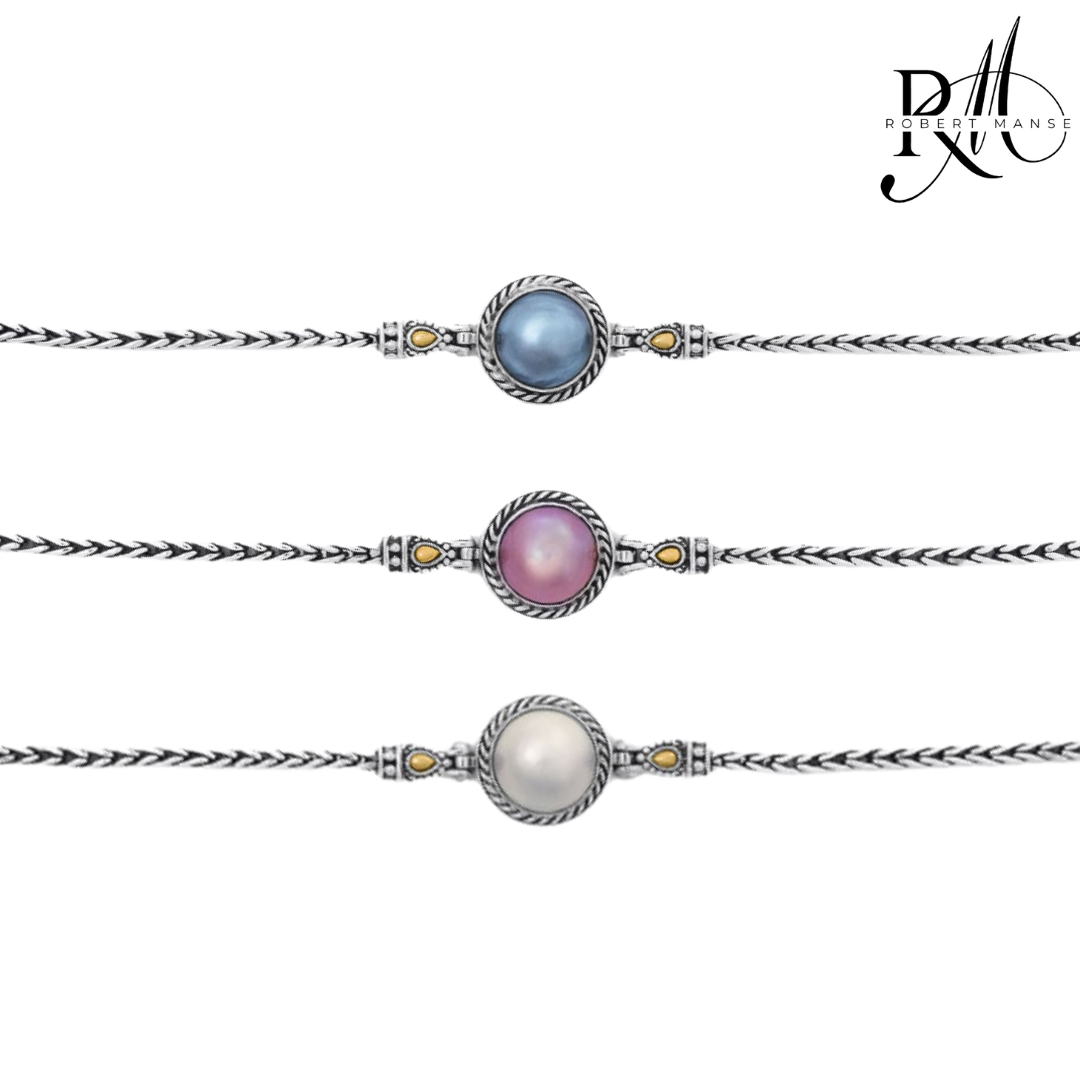 Bali RoManse Mabe Pearl Tulang Rusa Sterling Silver Bracelet