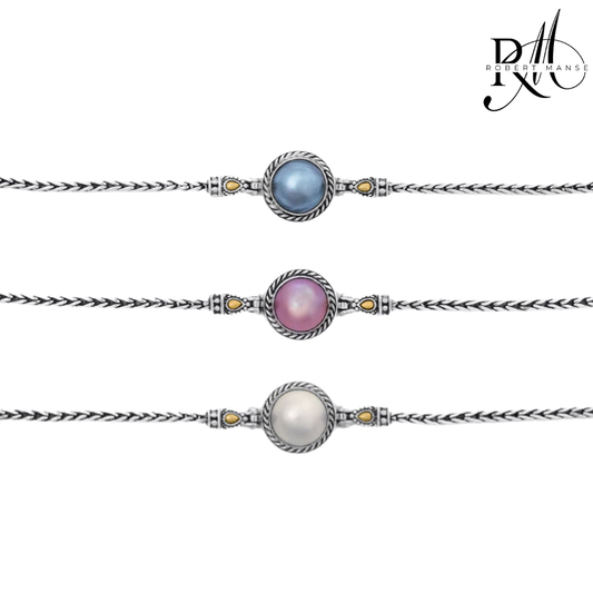 Bali RoManse Mabe Pearl Tulang Rusa Sterling Silver Bracelet