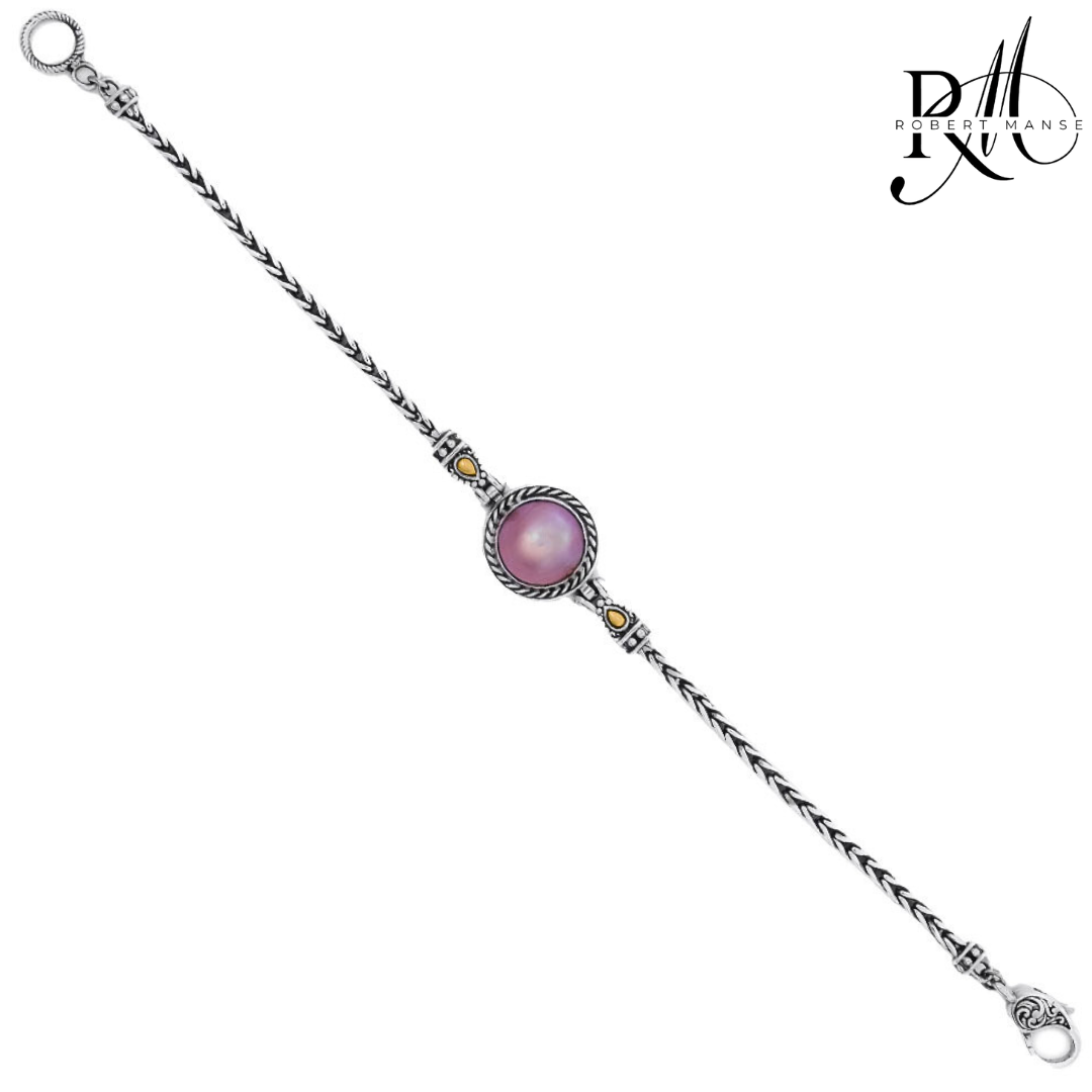 Bali RoManse Mabe Pearl Tulang Rusa Sterling Silver Bracelet