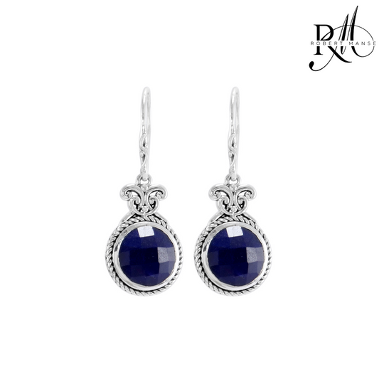 Gem RoManse Sapphire Sterling Silver Drop Earrings