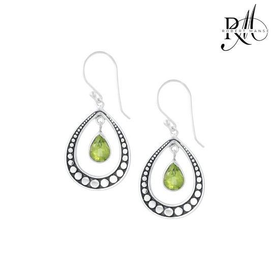 Bali RoManse Peridot Sterling Silver Earrings