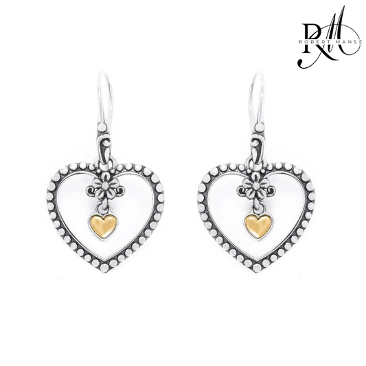 Bali RoManse 18K Gold Heart Sterling Silver Earrings