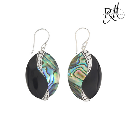 Bali RoManse Oval Shell Sterling Silver Earrings