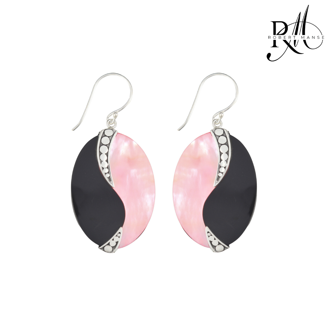 Bali RoManse Oval Shell Sterling Silver Earrings