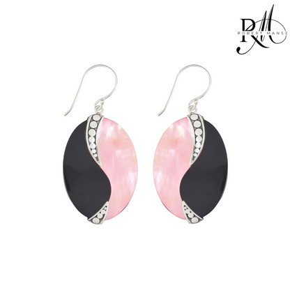 Bali RoManse Oval Shell Sterling Silver Earrings
