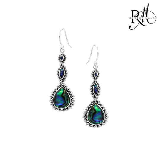 Bali RoManse Abalone Beaded Sterling Silver Earrings