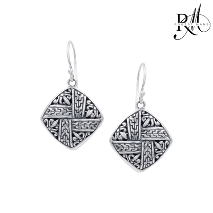 Bali RoManse Scrollwork & Tulang Naga Interwoven Sterling Silver Earrings