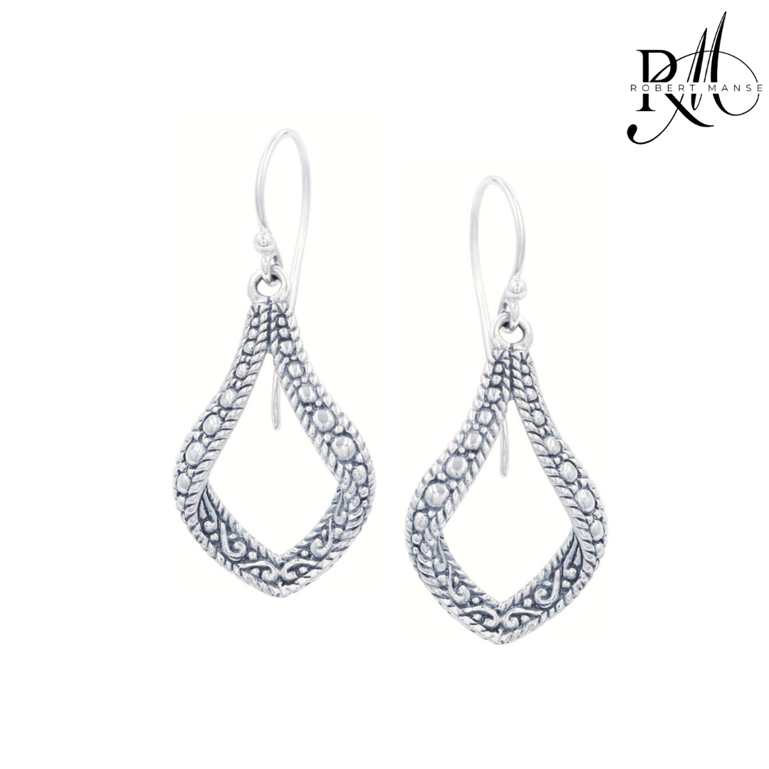 Bali RoManse Wavy Beaded Sterling Silver Earrings