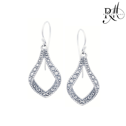 Bali RoManse Wavy Beaded Sterling Silver Earrings