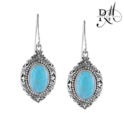 Bali RoManse Amazonite Sterling Silver Dangle Earrings