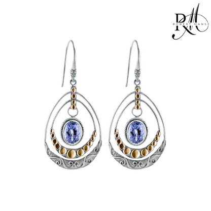 Bali RoManse Tanzanite Sterling Silver & 18k Gold Chandelier Earrings