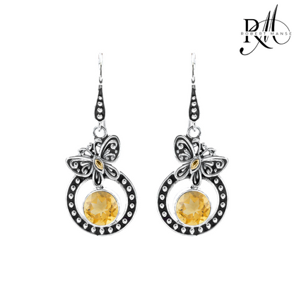 Bali RoManse Butterfly & Gemstone Sterling Silver Earrings