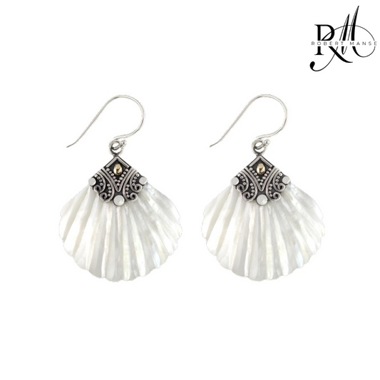 Bali RoManse Mother of Pearl Seashell Sterling Silver Earrings