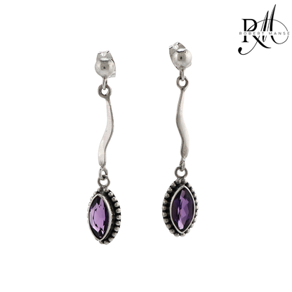 Bali RoManse Marquise Gemstone Sterling Silver Dangle Earrings