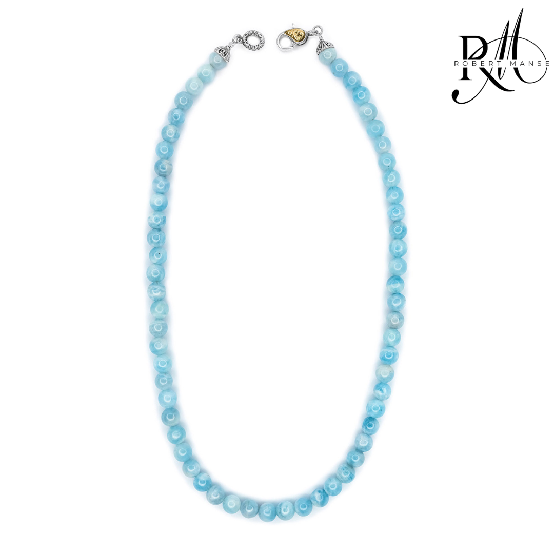 Bali RoManse Gemstone Beaded Strand Sterling Silver Necklace